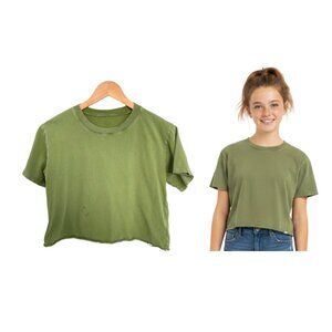 Treasure & Bond Shirt Girls XL 14-16 Green Hopper Washed Crop Top Nordstrom